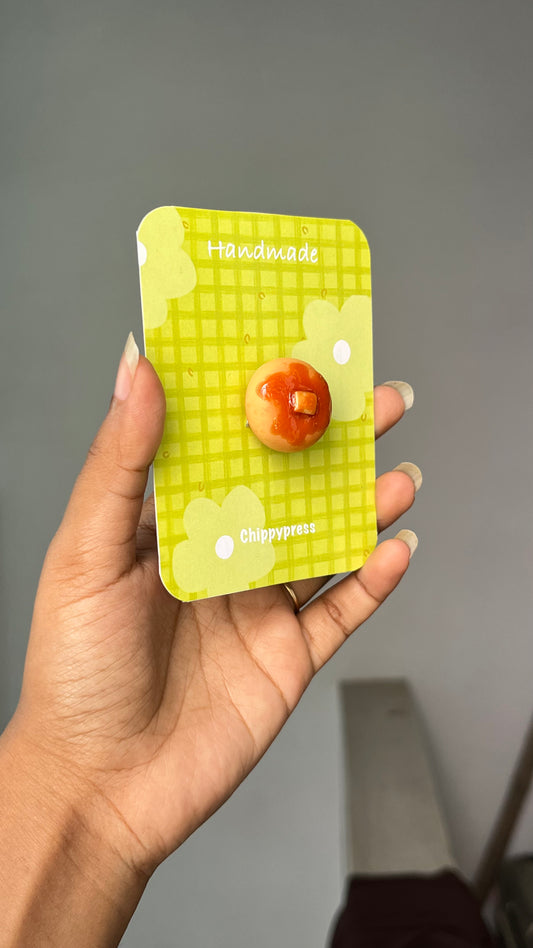 Pancake with honey clay miniature Magnet/Pin