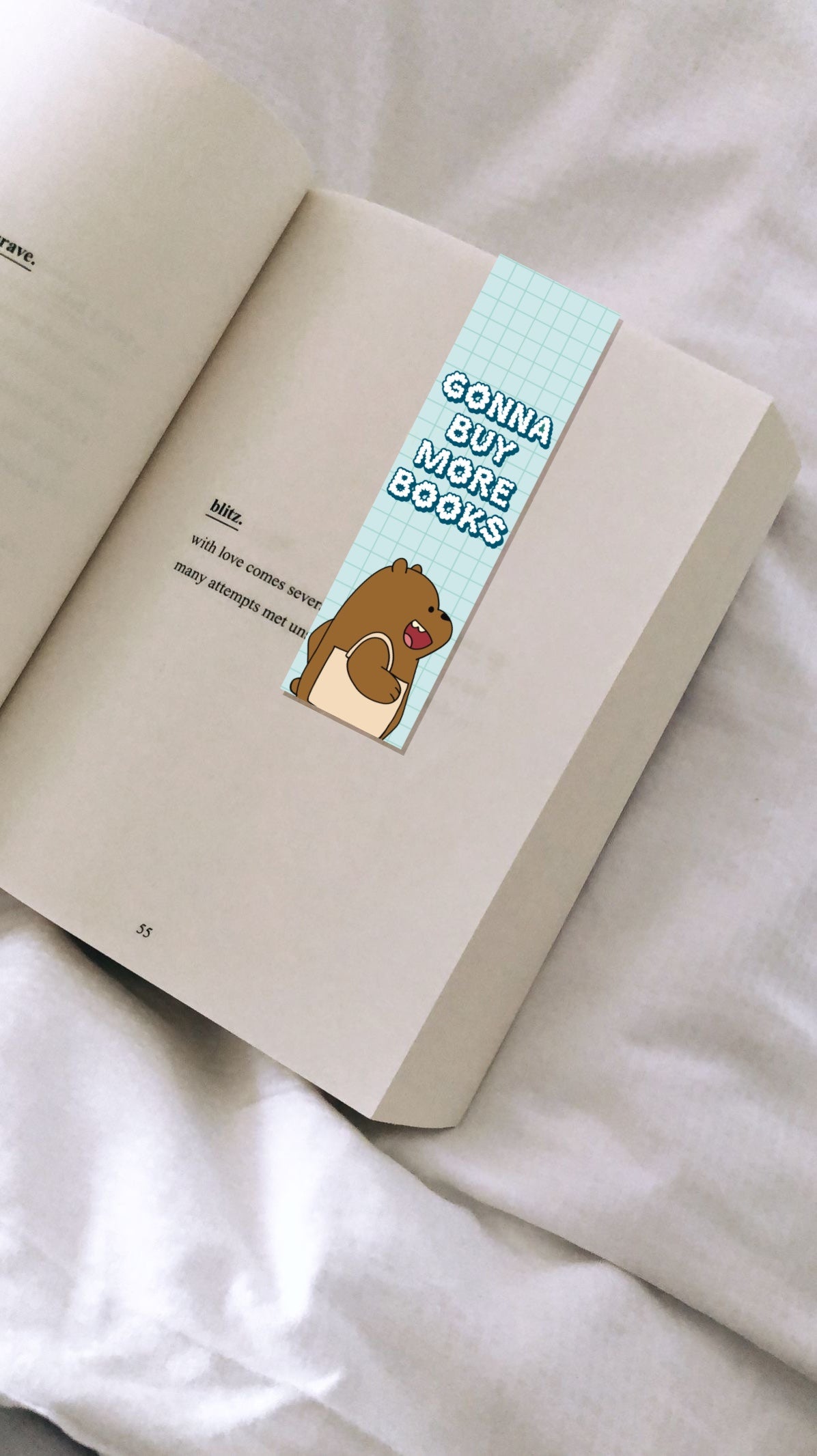Bear gonna buy more book Magnetic Bookmark