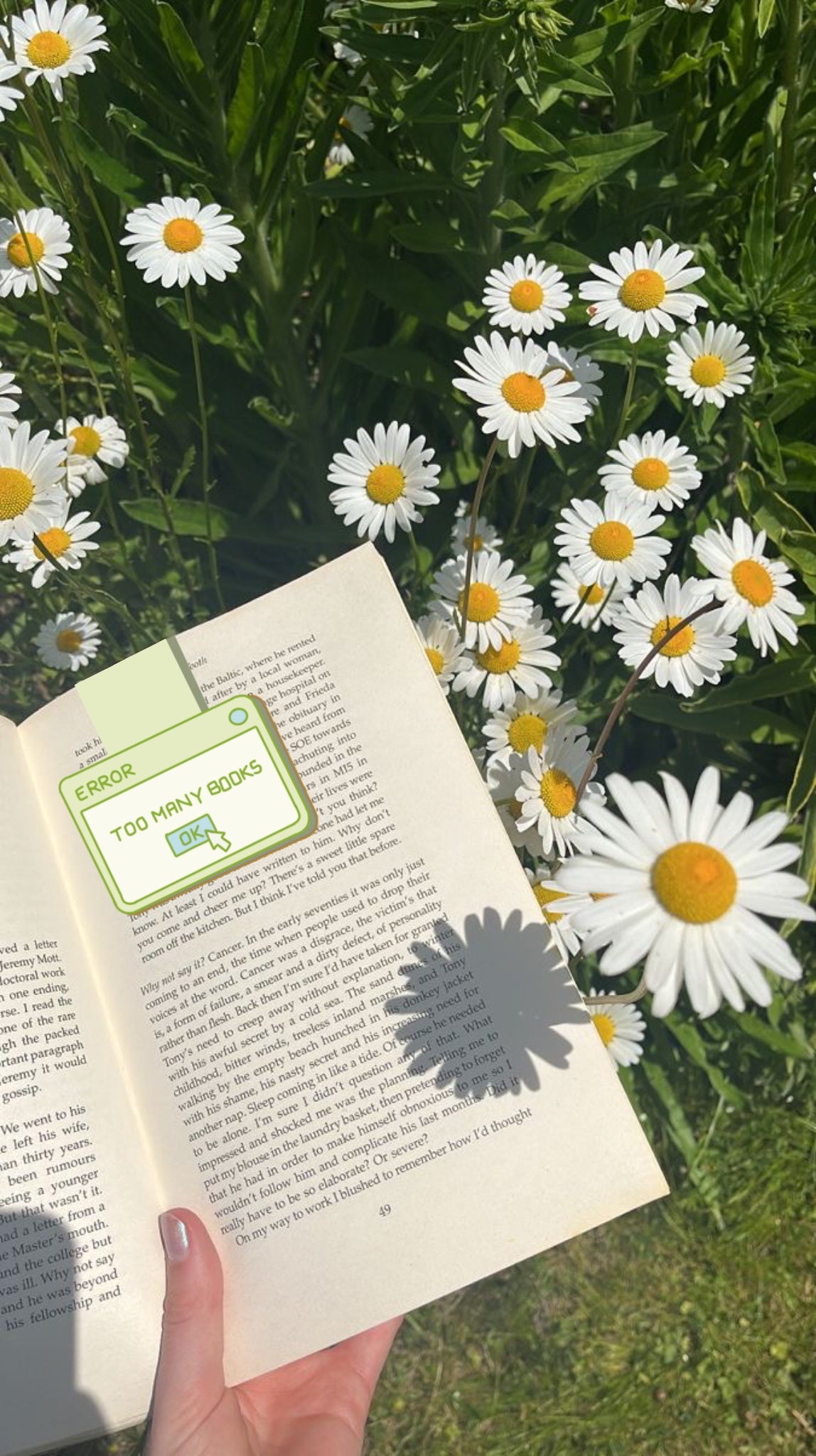 too many books magnetic bookmark