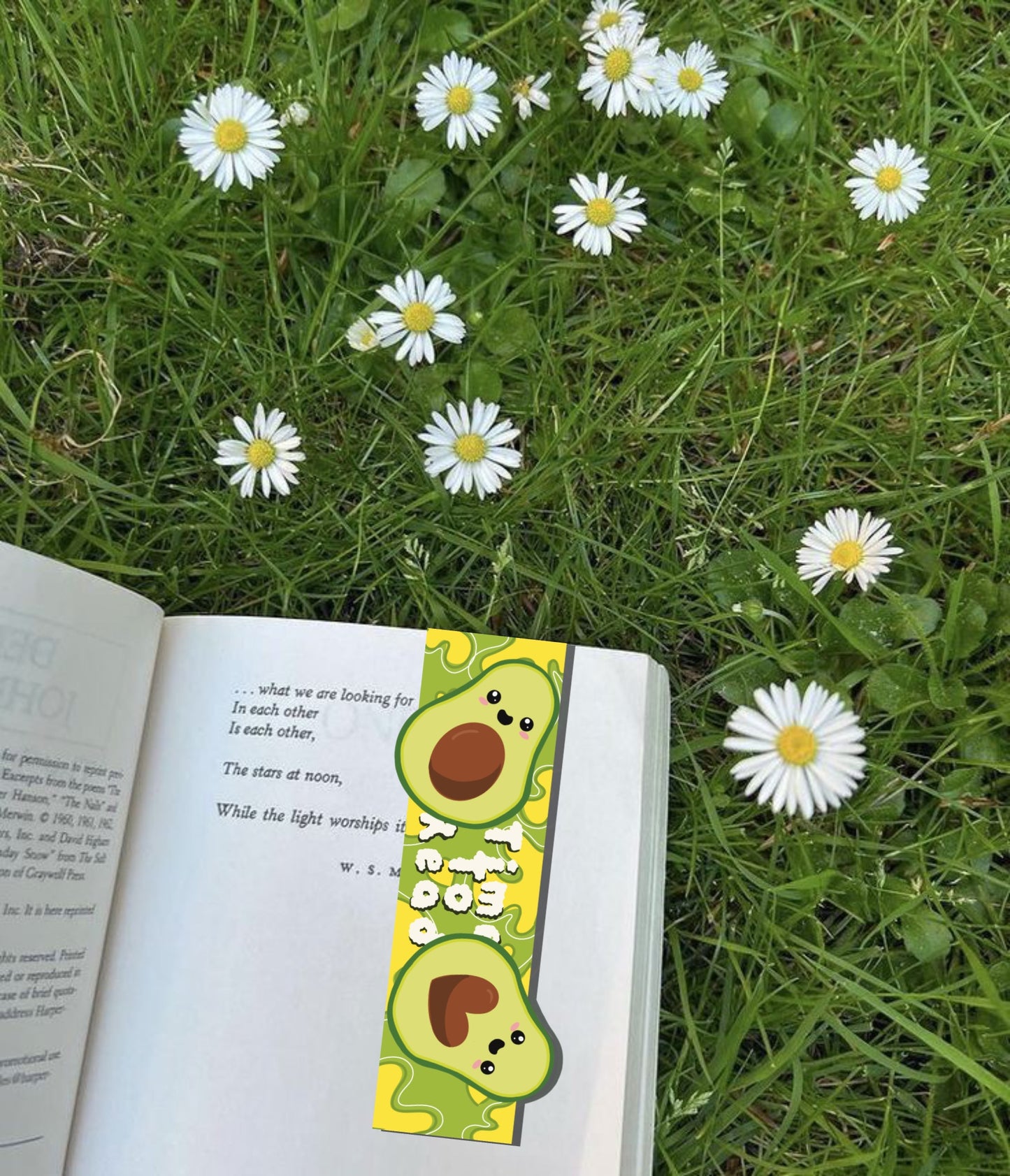 Avocado's time to read magnetic bookmark