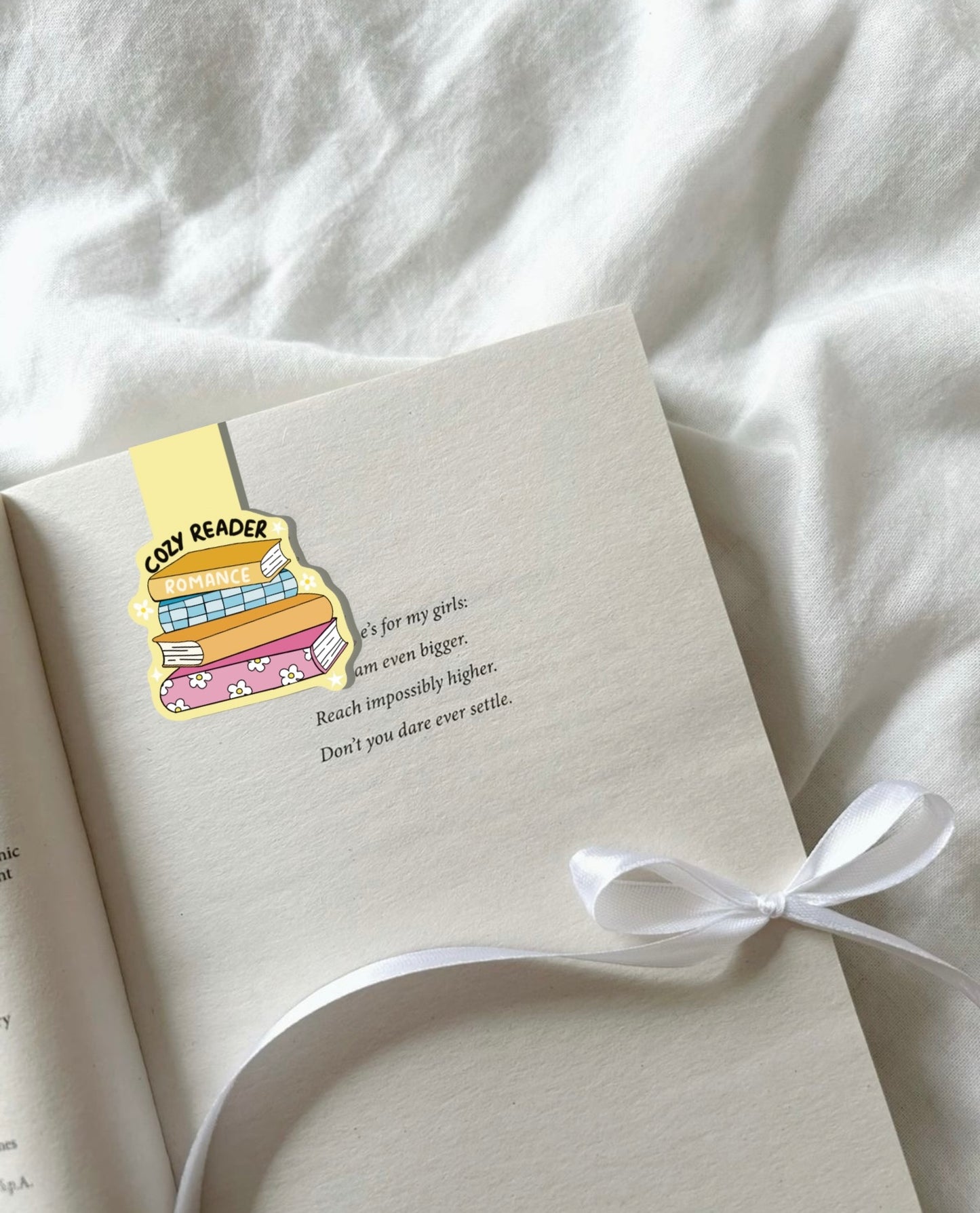 cozy reader magnetic bookmark