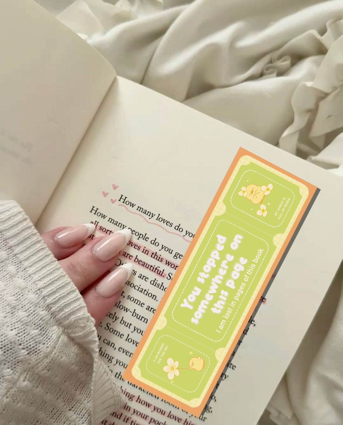 your pale yellow bookmark