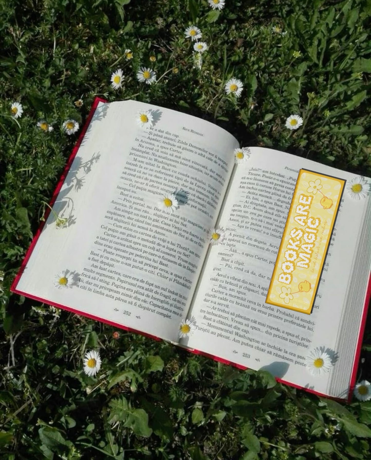 books are magic in yellow bookmark