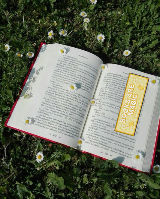books are magic in yellow bookmark