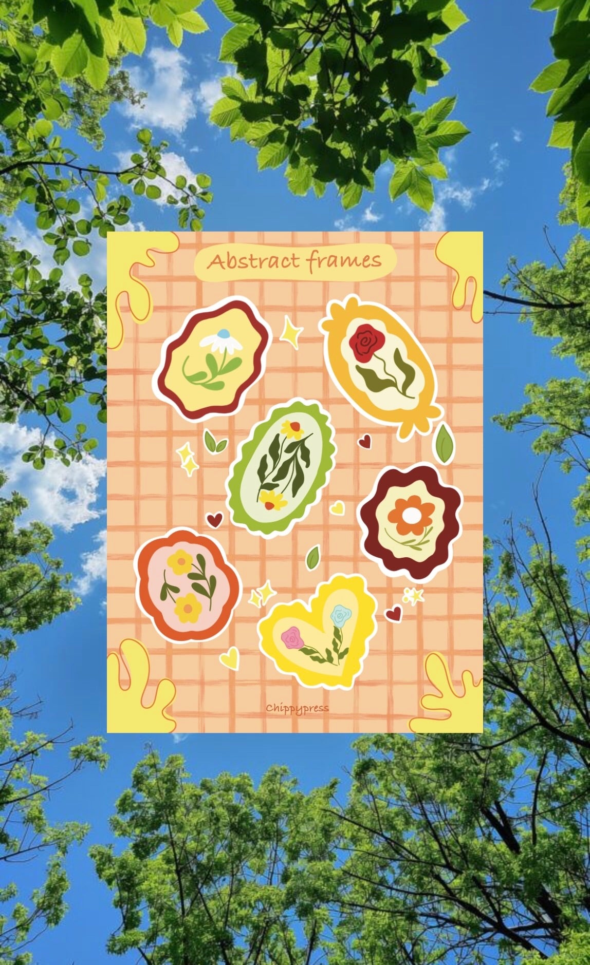 Abstract frames stickers sheet