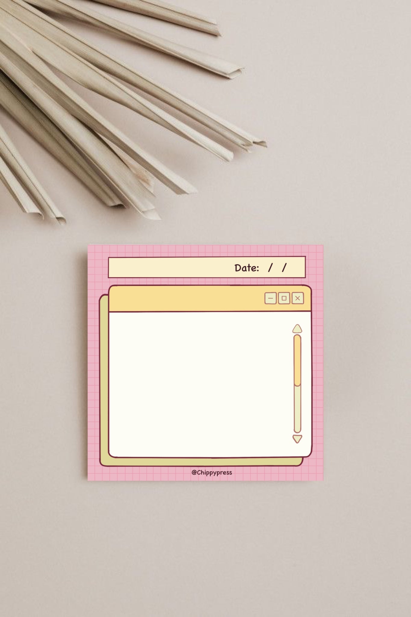 Pink window screen Memo Pad