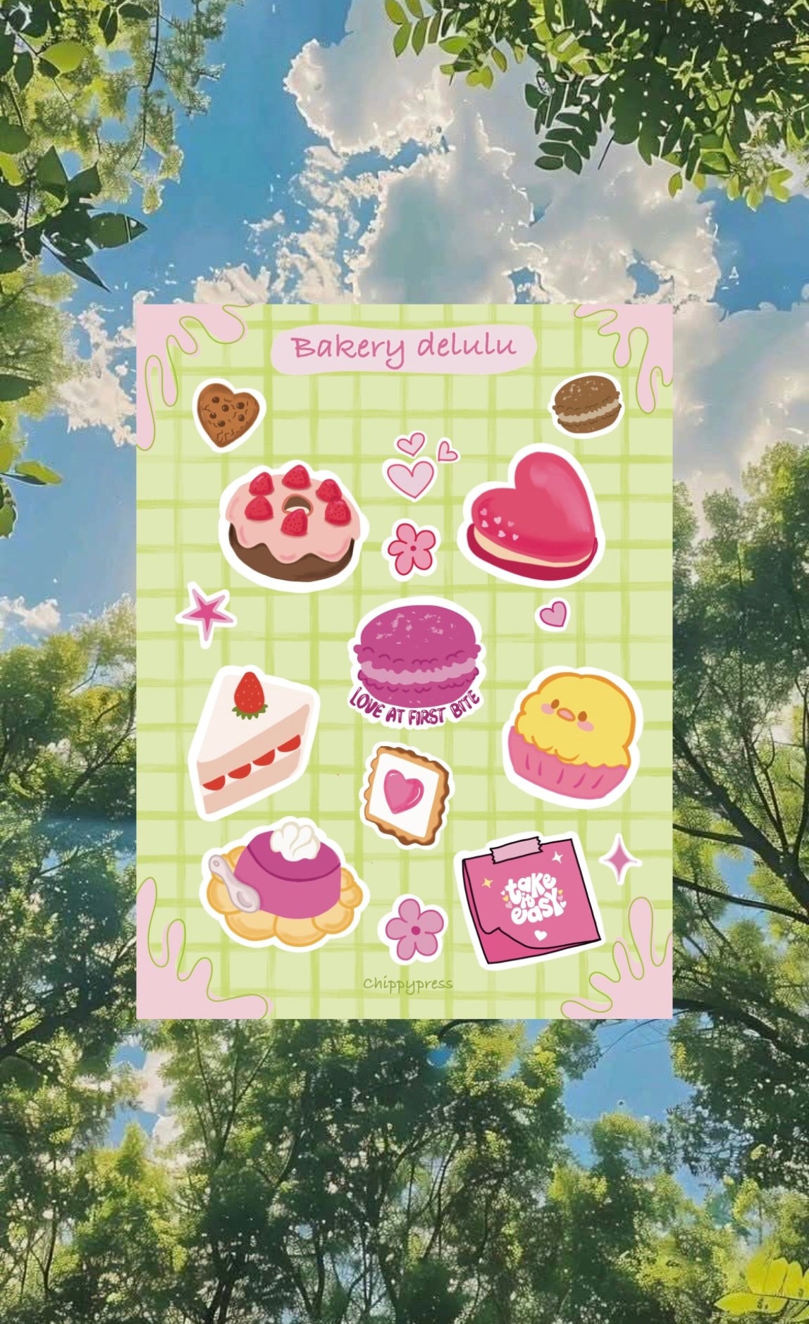 Bakery delulu stickers sheet