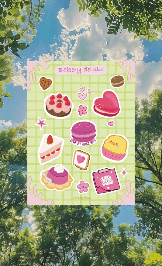 Bakery delulu stickers sheet