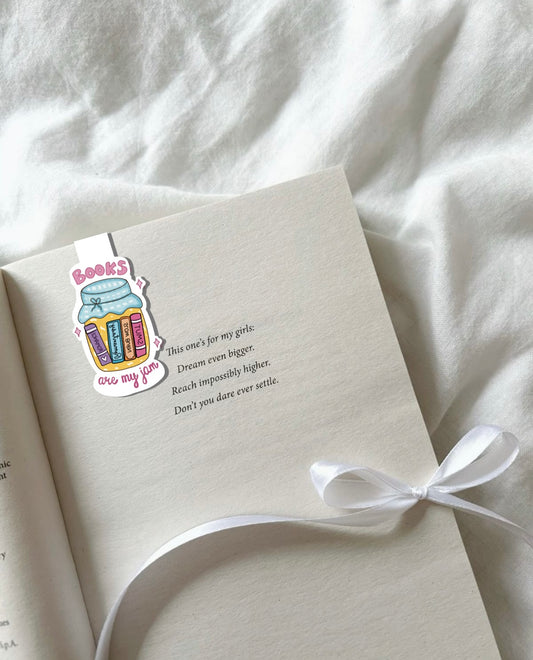 books are my jam magnetic bookmark