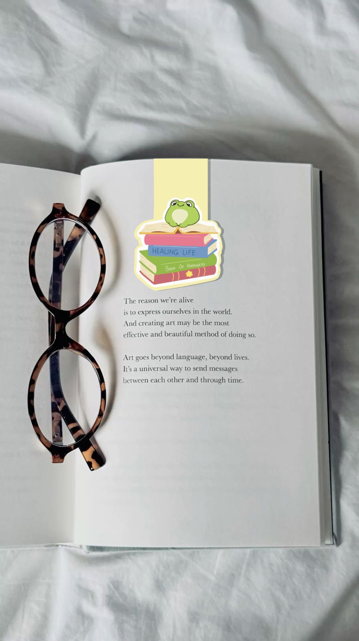 Frogie with Books Magnetic Bookmark